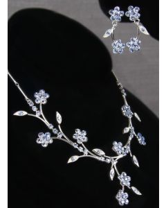 Crystal Flower Vines Necklace and Earrings Set 