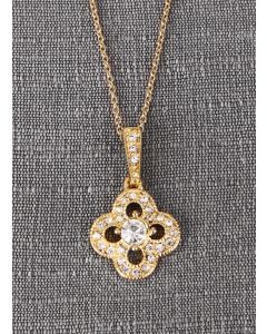 Crystal Clover Necklace Pendant 