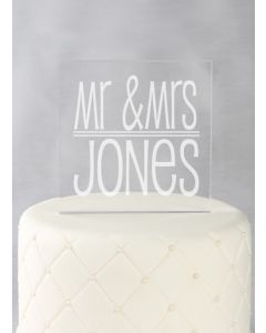 Mr. & Mrs. Acrylic Cake Top