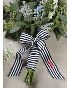 Grosgrain Stripe Bouquet Wrap with Tails