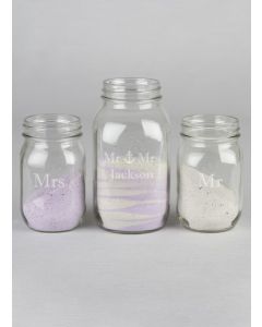 Mr & Mrs w/Anchor Mason Jars Set