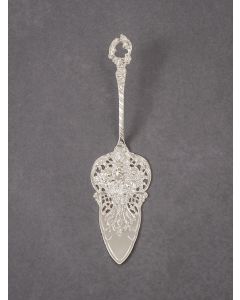 Ornate Petite Server, Brushed Silver