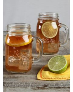 Bicycle Mason Jar Set Mr / Mr