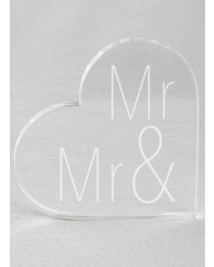 Mr. & Mr. Acrylic Heart Cake Top