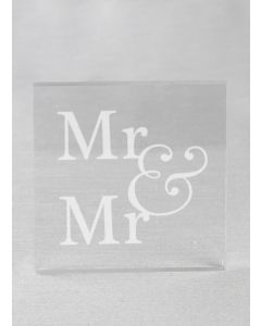 Mr. & Mr. Acrylic Square Cake Top