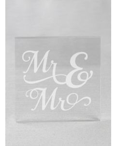 Mr. & Mr. Acrylic Square Cake Top