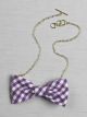 Gingham Bow Tie Nekclace