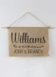 Last Name Burlap Sign