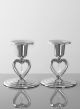 Crystal Heart Taper Holder Set