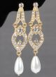 Tiered Earrings with Dangling Pearls