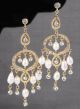 Rhinestone & Pearl Chandelier Earrings