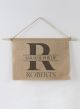 Bold Initial Burlap Sign