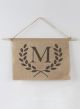 Single Initial Burlap Sign