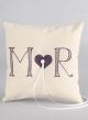 Initials & Heart Canvas Ring Pillow