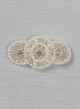 Pearl rhinestone beaded applique, med