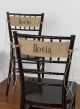 Novia and Novio Burlap Chair Sashes