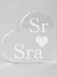 Sr. & Sra. Acrylic Heart Cake Top