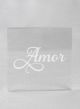 Amor Acrylic Square Cake Top