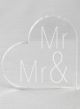 Mr. & Mr. Acrylic Heart Cake Top