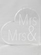 Mrs. & Mrs. Acrylic Heart Cake Top