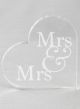 Mrs. & Mrs. Acrylic Heart Cake Top