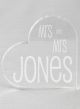 Mrs. & Mrs. Acrylic Heart Cake Top