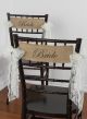 Bride/Bride Burlap Chair Sashes