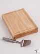 Rectangular Wood Cheese Board with Metal Handled Tools Inside