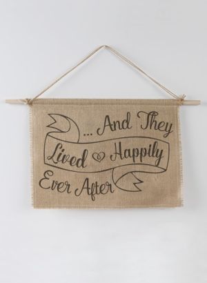 Lived Happily Ever After Burlap Sign