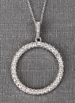Crystal Circle Pendant Necklace