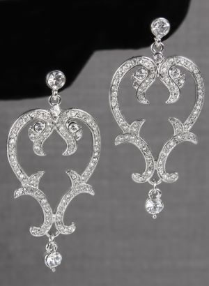 Crystal Scroll Earrings