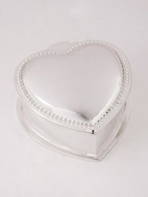 Beaded Edge Heart Jewelry Box