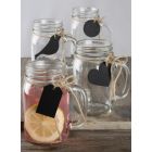 Chalkboard Tag Mason Jars w/Jute  - Set of 12